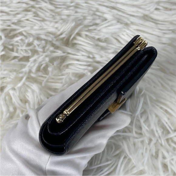 Yves Saint Laurent Black Wallet with Gold Detail - Picture 11 of 13